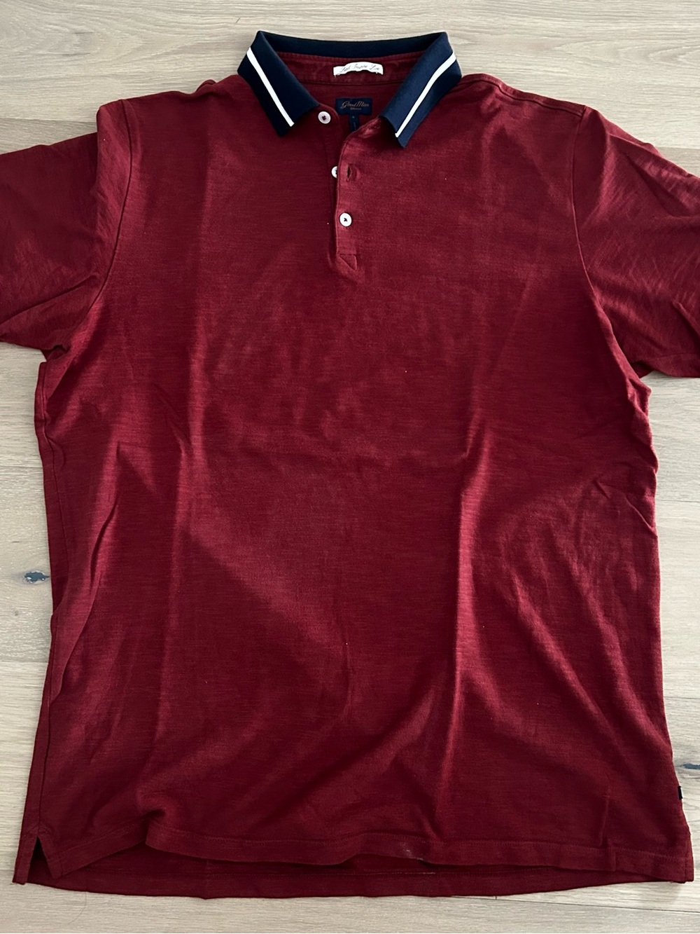 Good Man Brand Burgundy Polo with Navy Trim